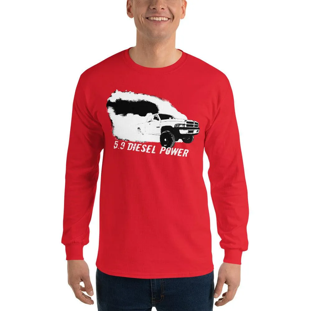 2nd Gen Diesel Truck Burnout Rolling Coal Long Sleeve T-Shirt