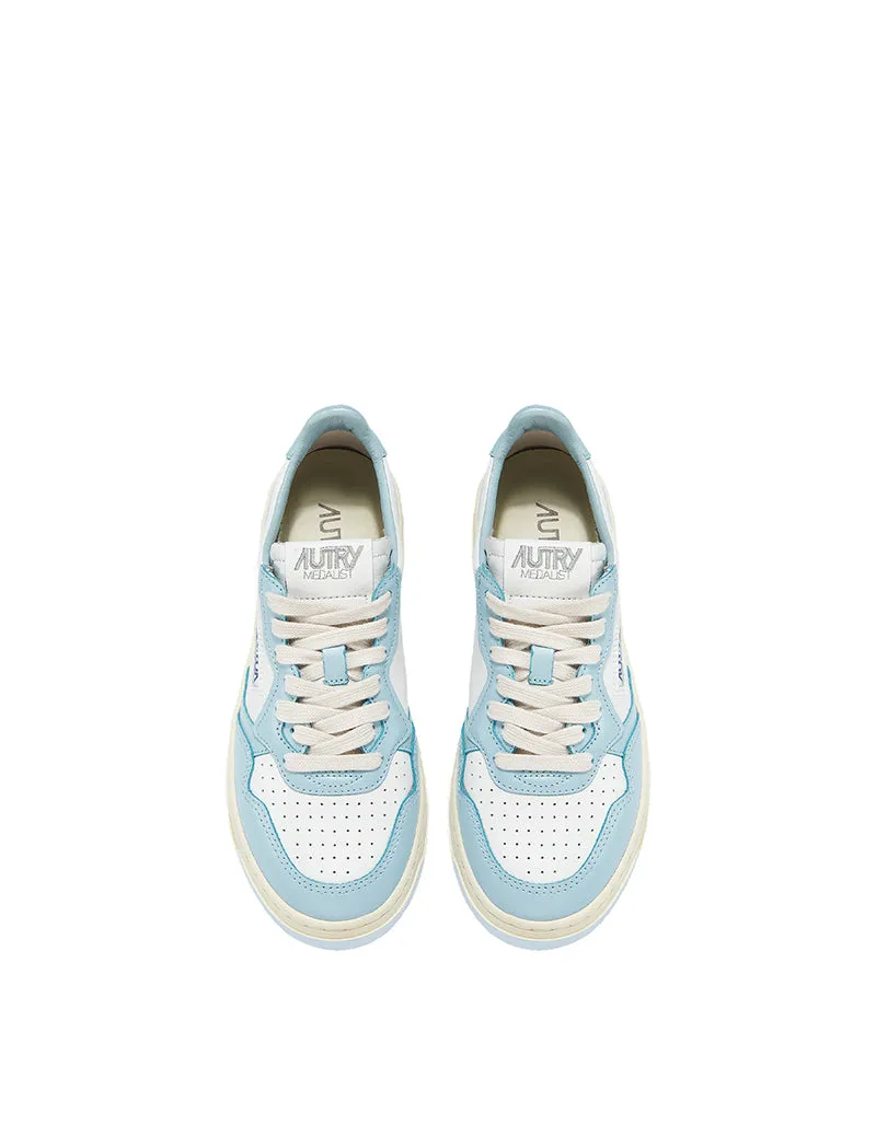 Autry Womens Medalist Low Trainer Leather / Leather - White /Blue