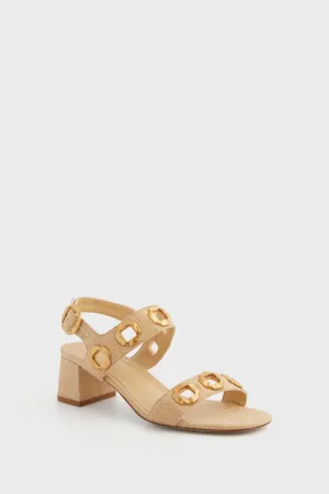 Beige Raffia Milan Sandals