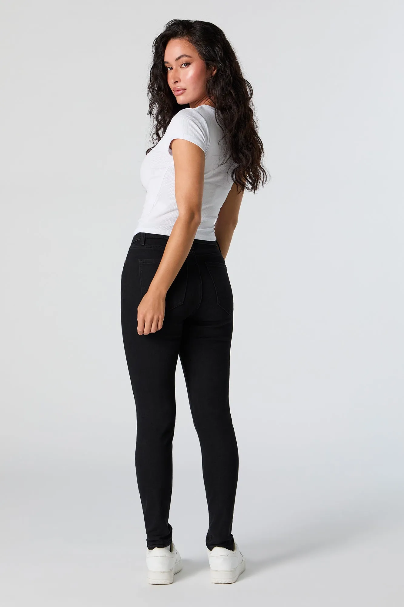 Black Wash High Rise Skinny Jean