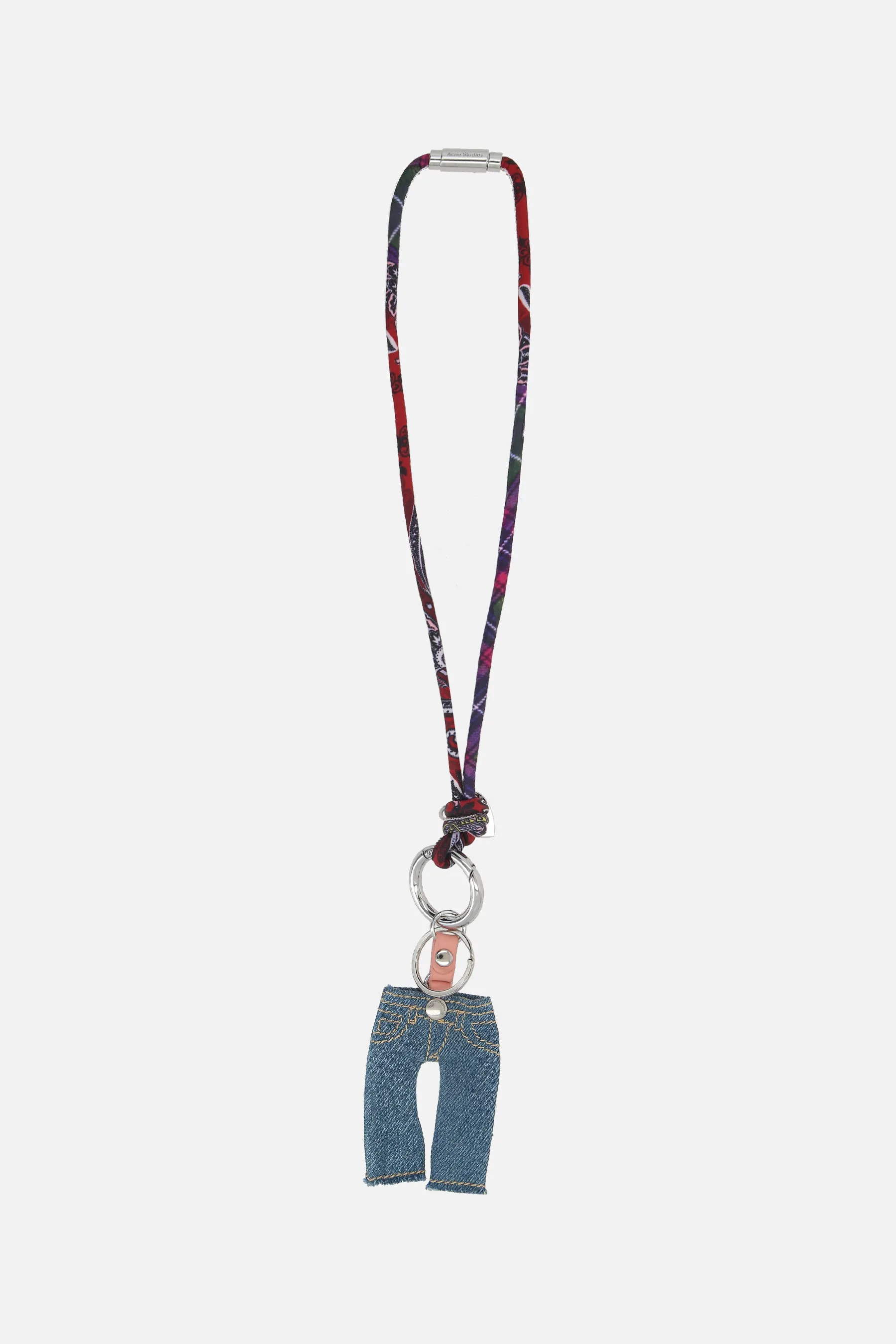 denim charm key holder