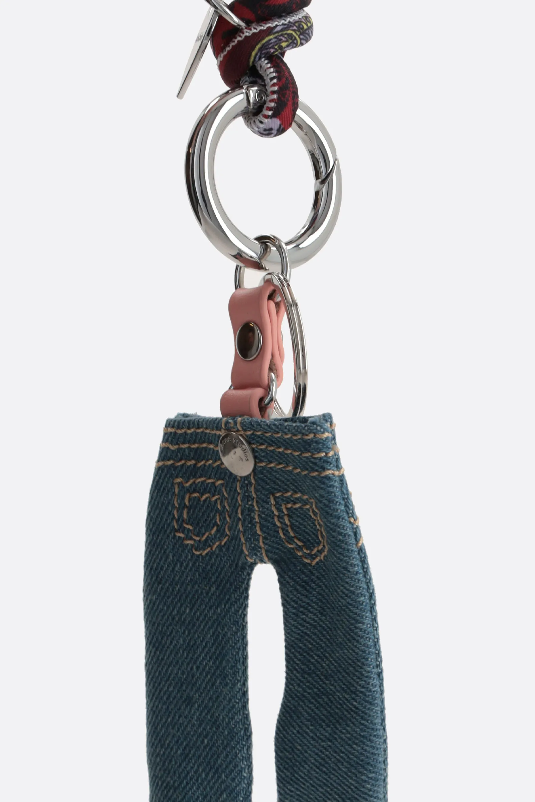 denim charm key holder