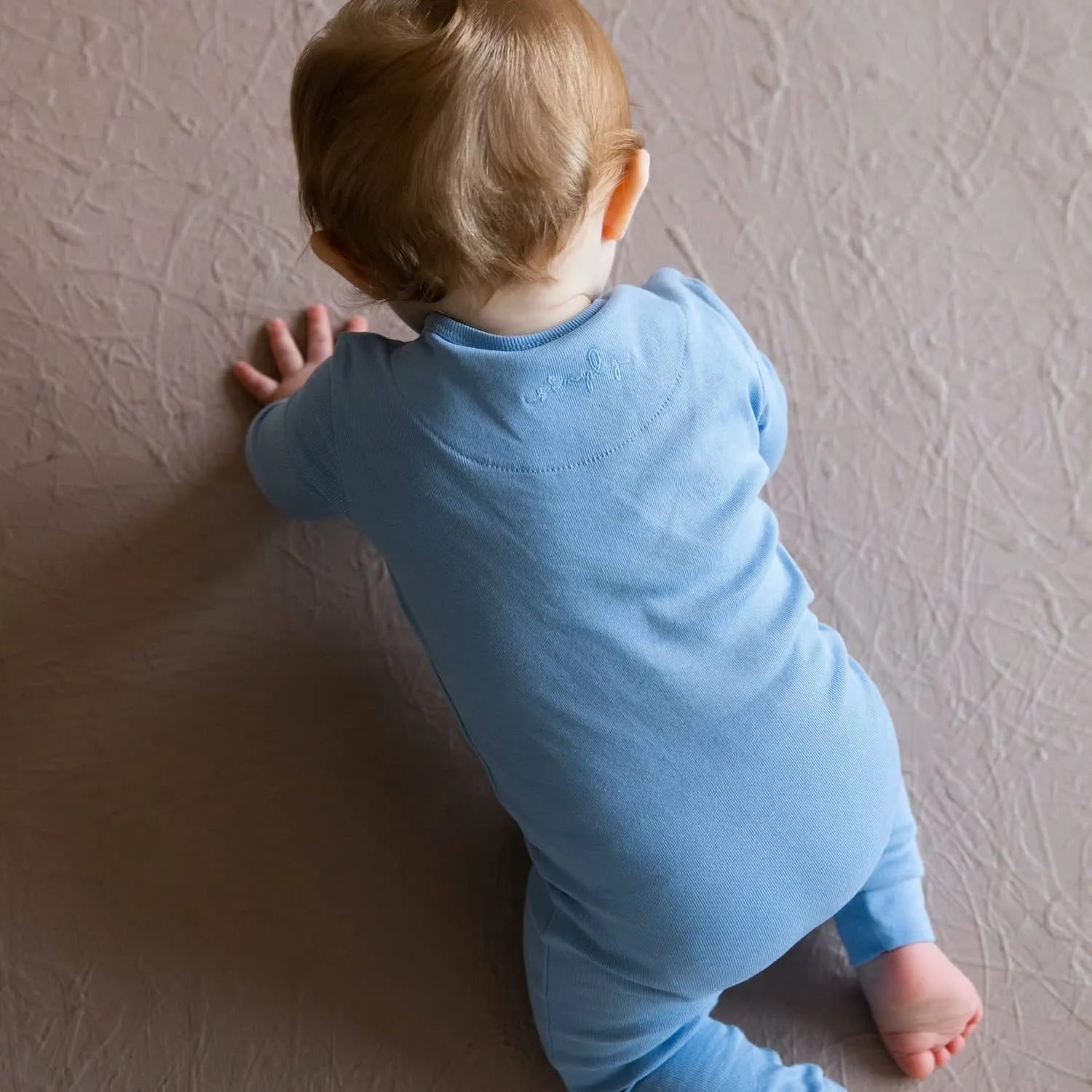 dusk blue organic cotton magnetic coverall