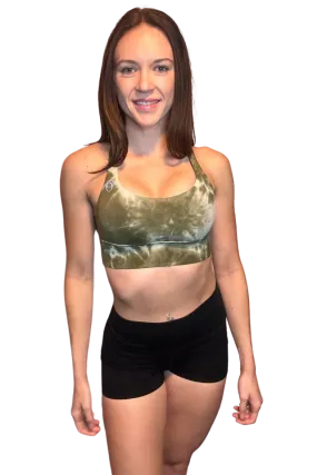 Imperial Ink Green Marble Sports Bra