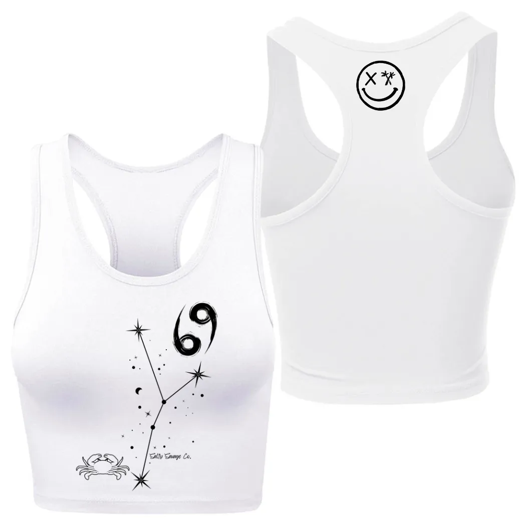 Ladies “Cancer” Racerback Crop Tank | Zodiac Collection