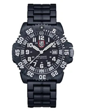 Luminox Mens Sea PC Carbon Watch - White Markers - Black Case & Bracelet - 200m