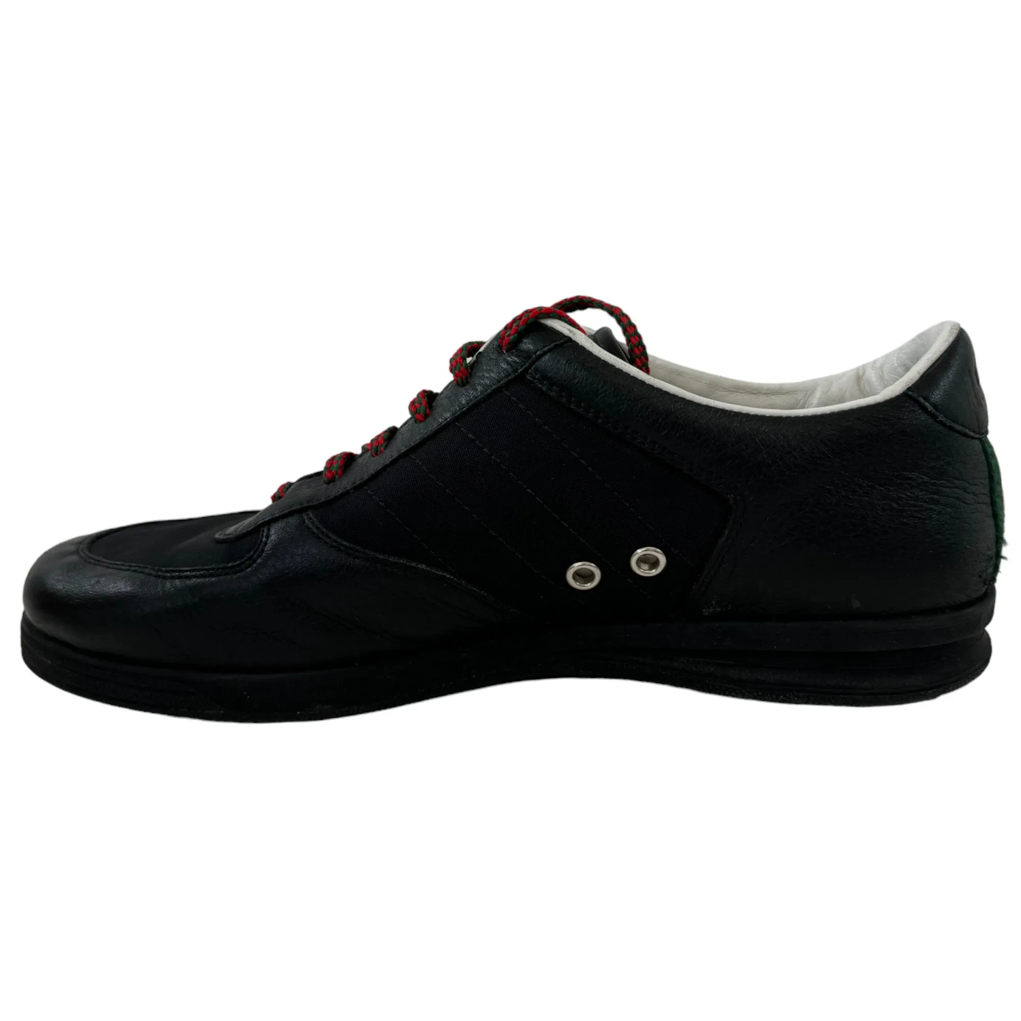 Men's Leather Low Trainers Black Size EU 40.5 / UK 6.5