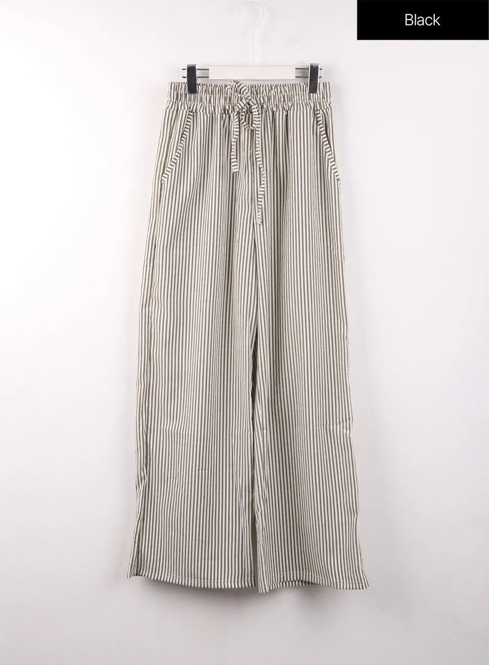 Mid Waist Striped Wide Leg Trousers OF406