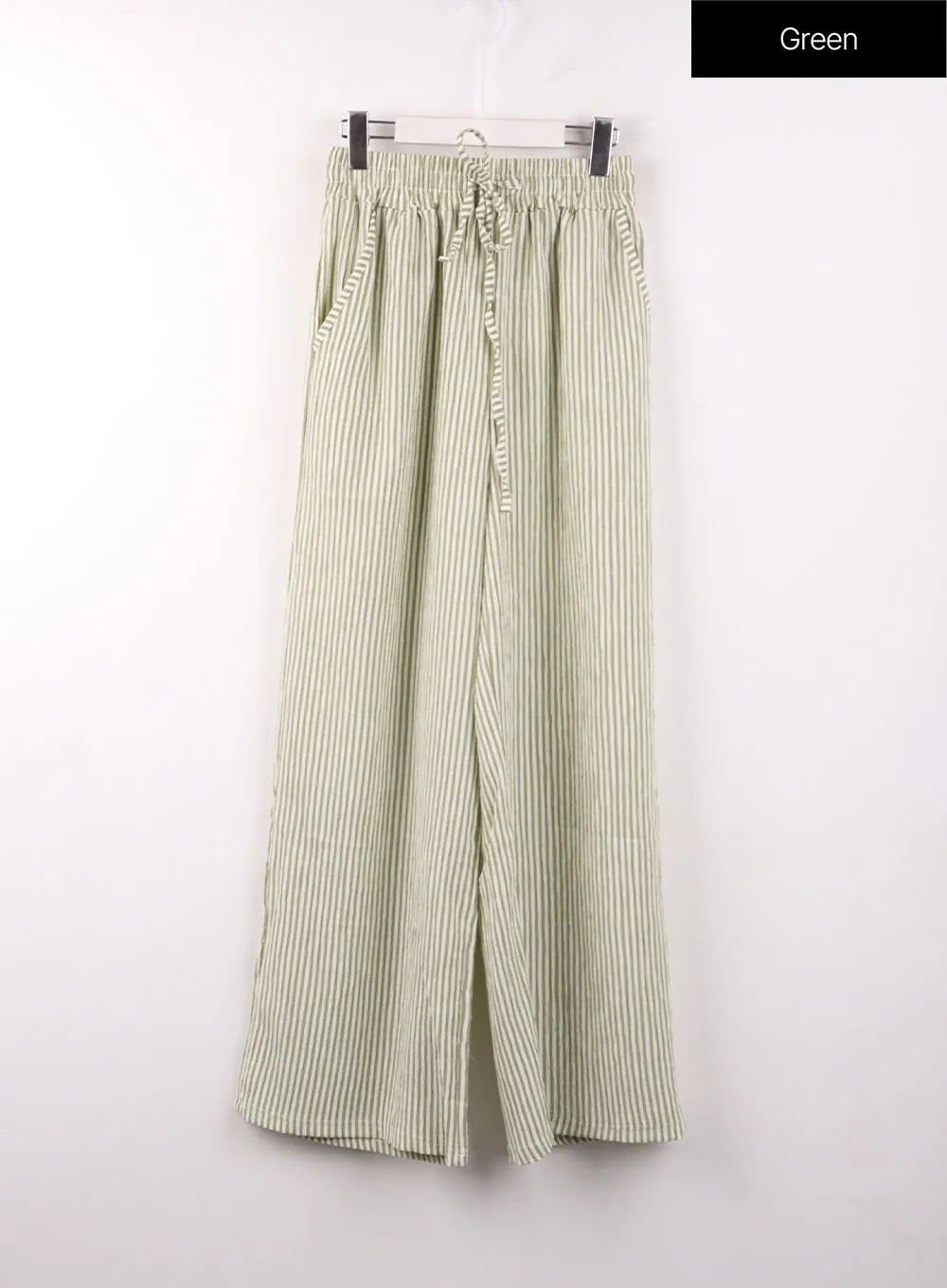 Mid Waist Striped Wide Leg Trousers OF406