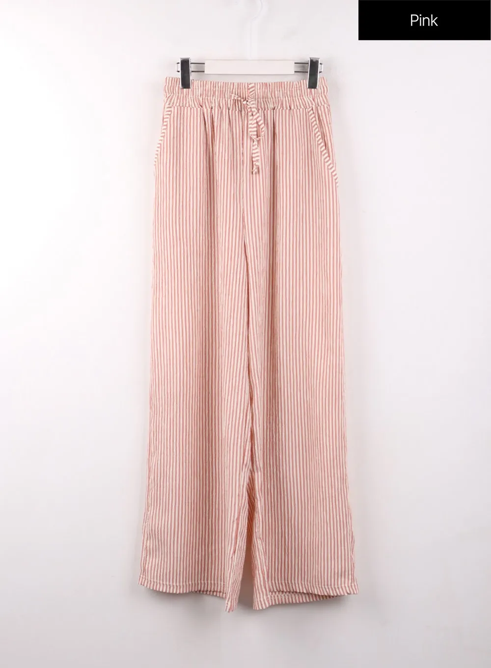 Mid Waist Striped Wide Leg Trousers OF406