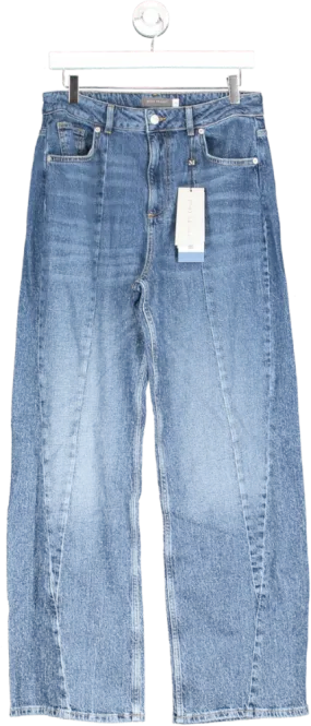 Mint Velvet Blue Mid Indigo Wide Leg Jeans UK 12