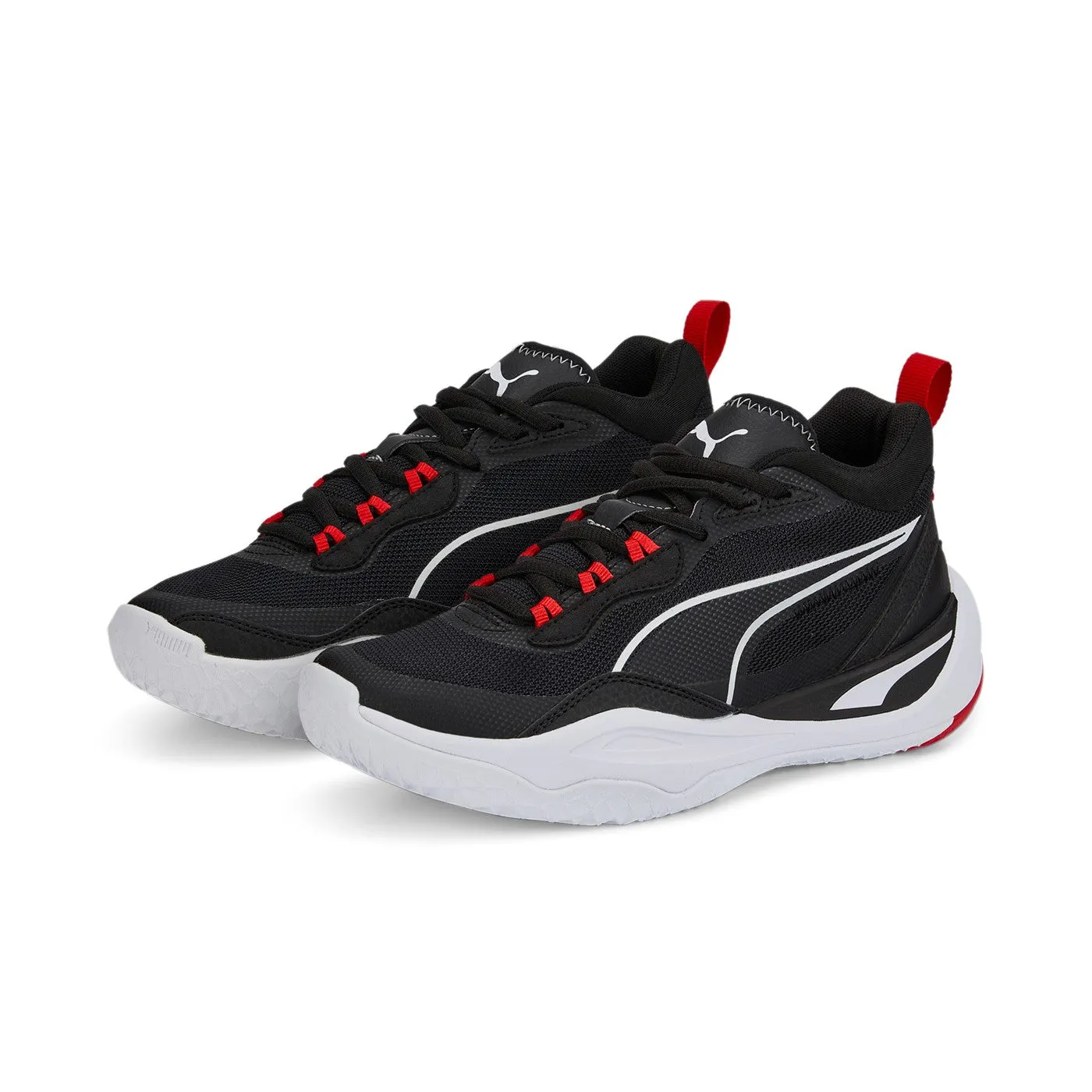 Puma Playmaker boys' basketball shoe 387353 01 black-white-red