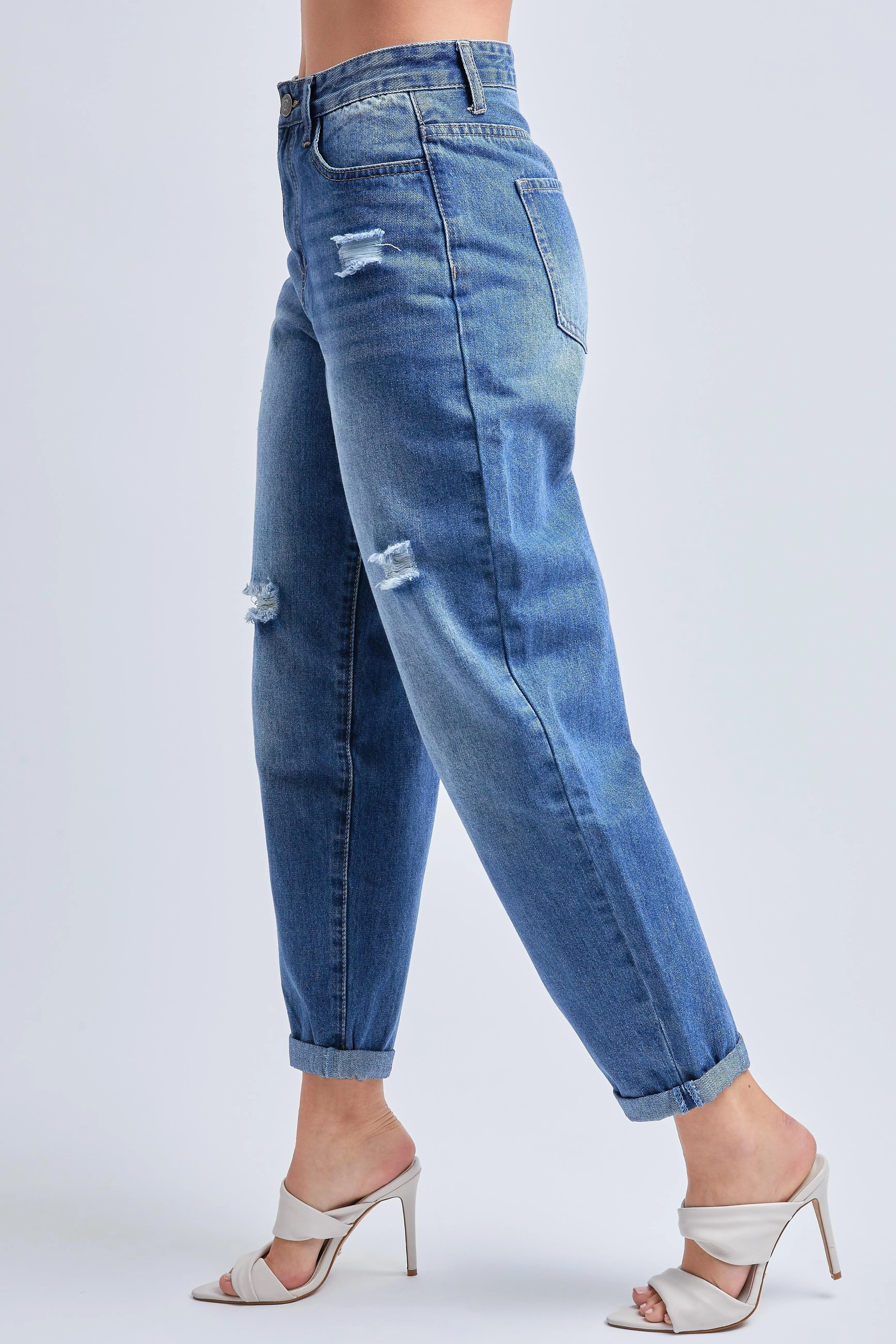 Women's Dream Balloon Fit Rolled Cuff Ankle Jeans-Sale